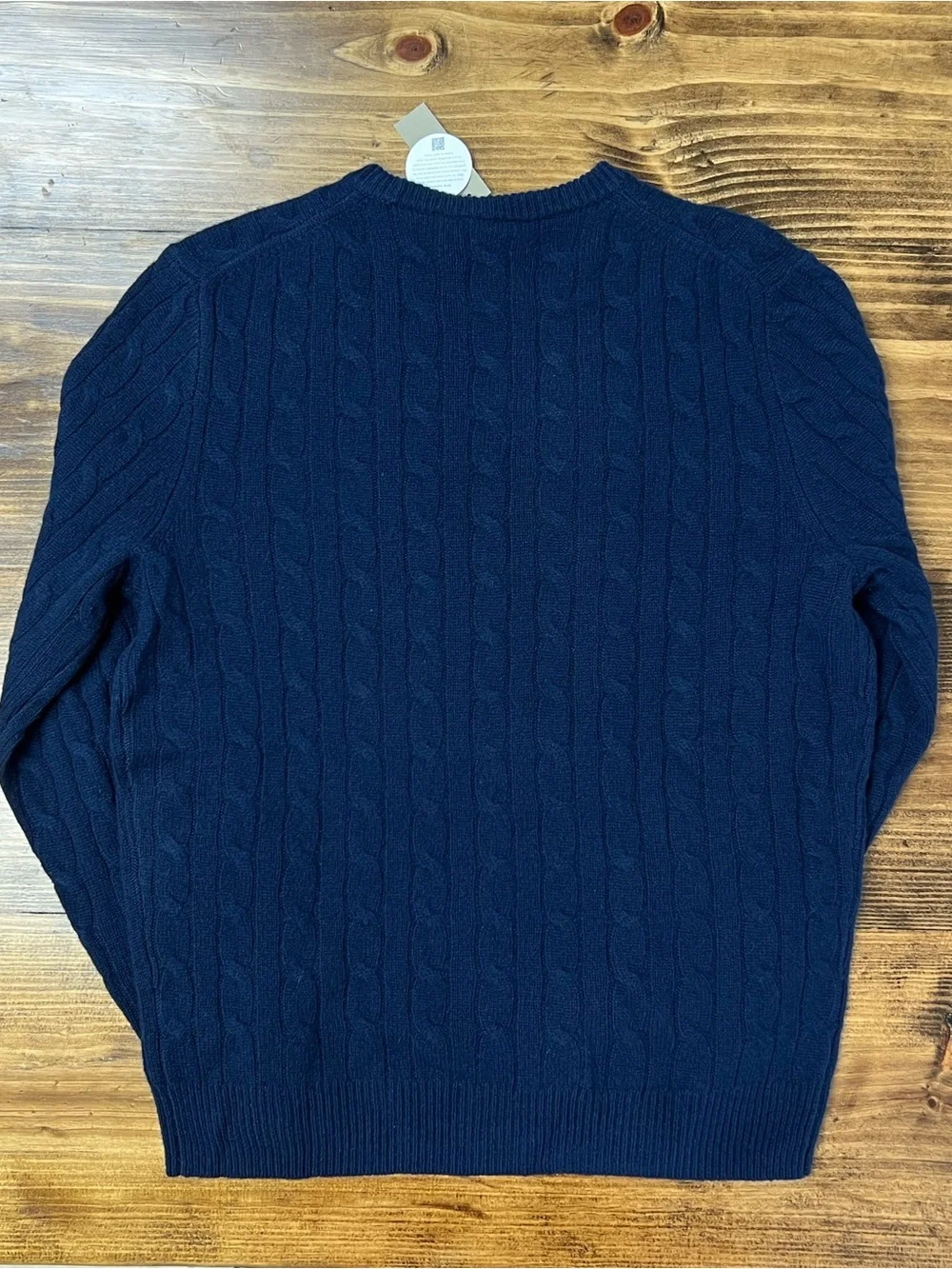 J. Crew Cashmere cable-knit sweater in Navy Blue Size Medium NWT